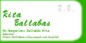 rita ballabas business card